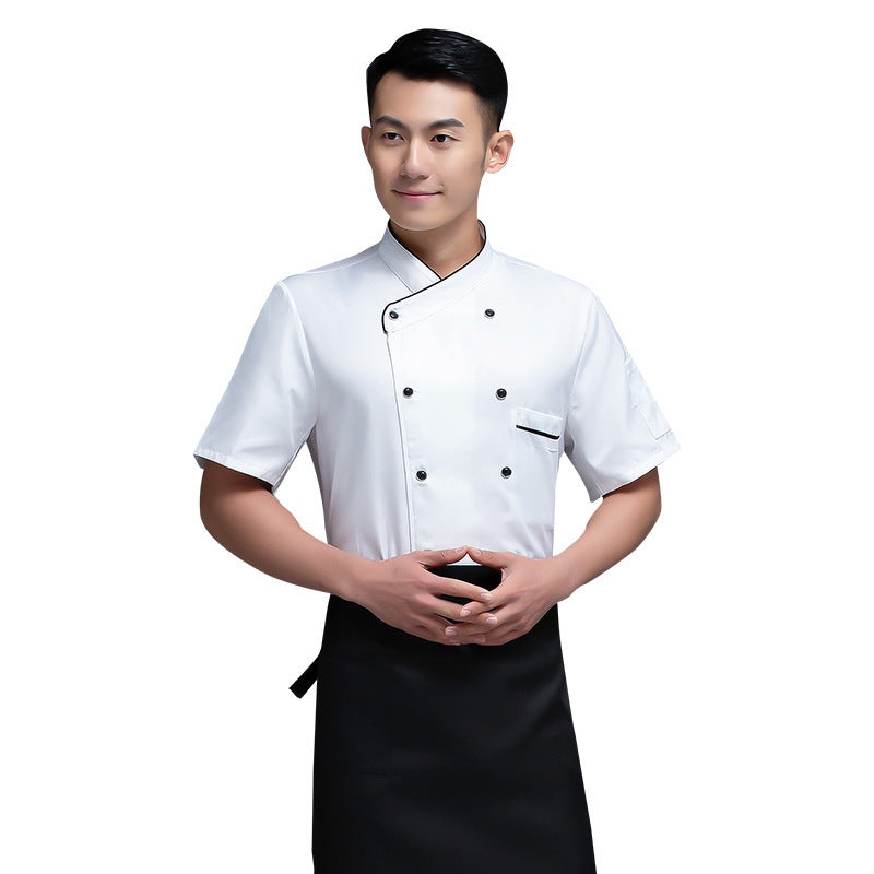 Short Sleeved Men's Breathable Work Clothes For Hotel Catering Chefs