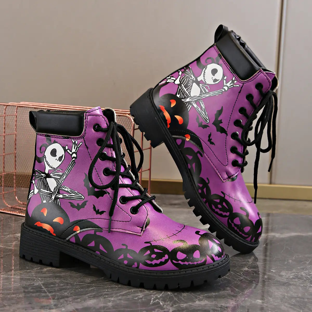 Printed short boots for women