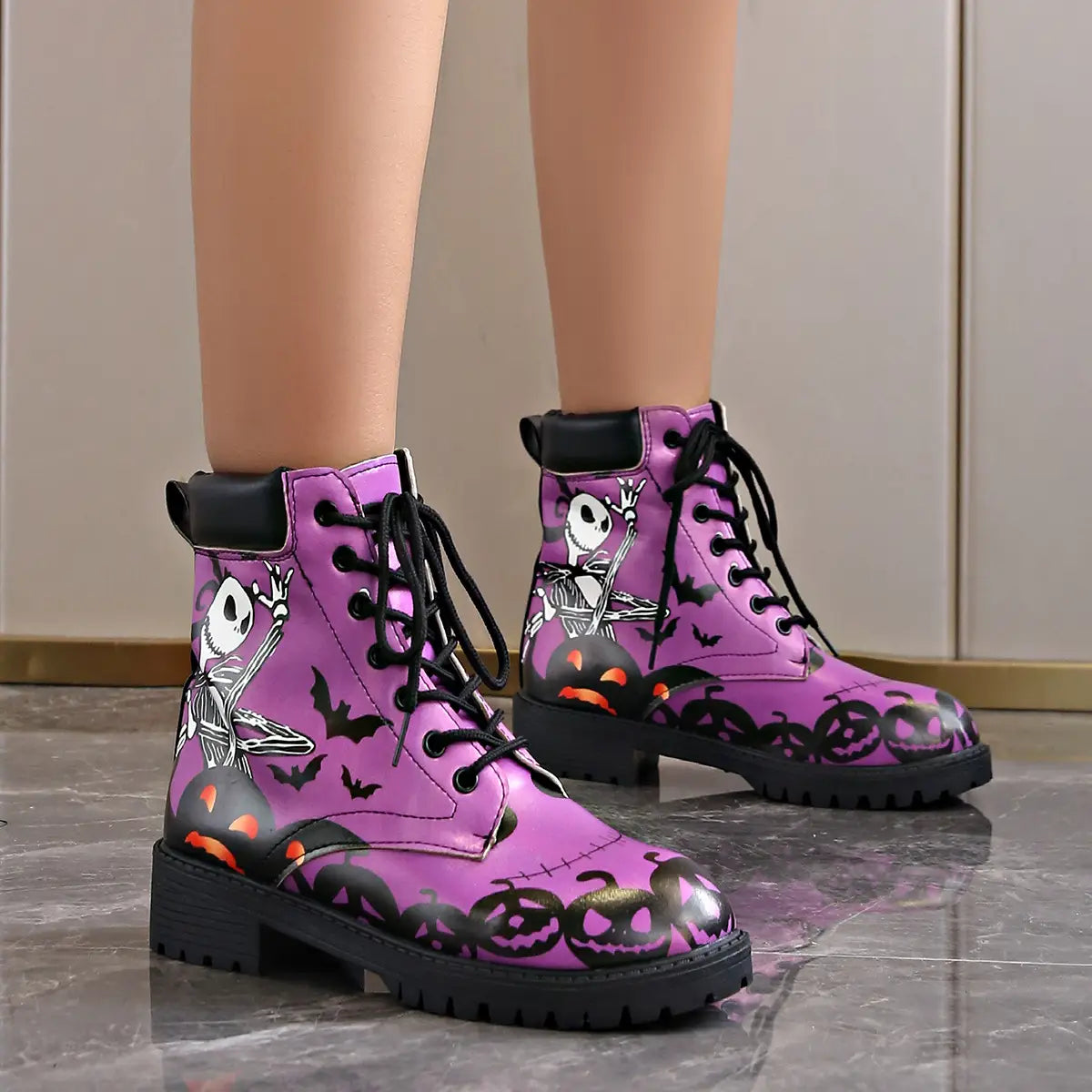 Printed short boots for women