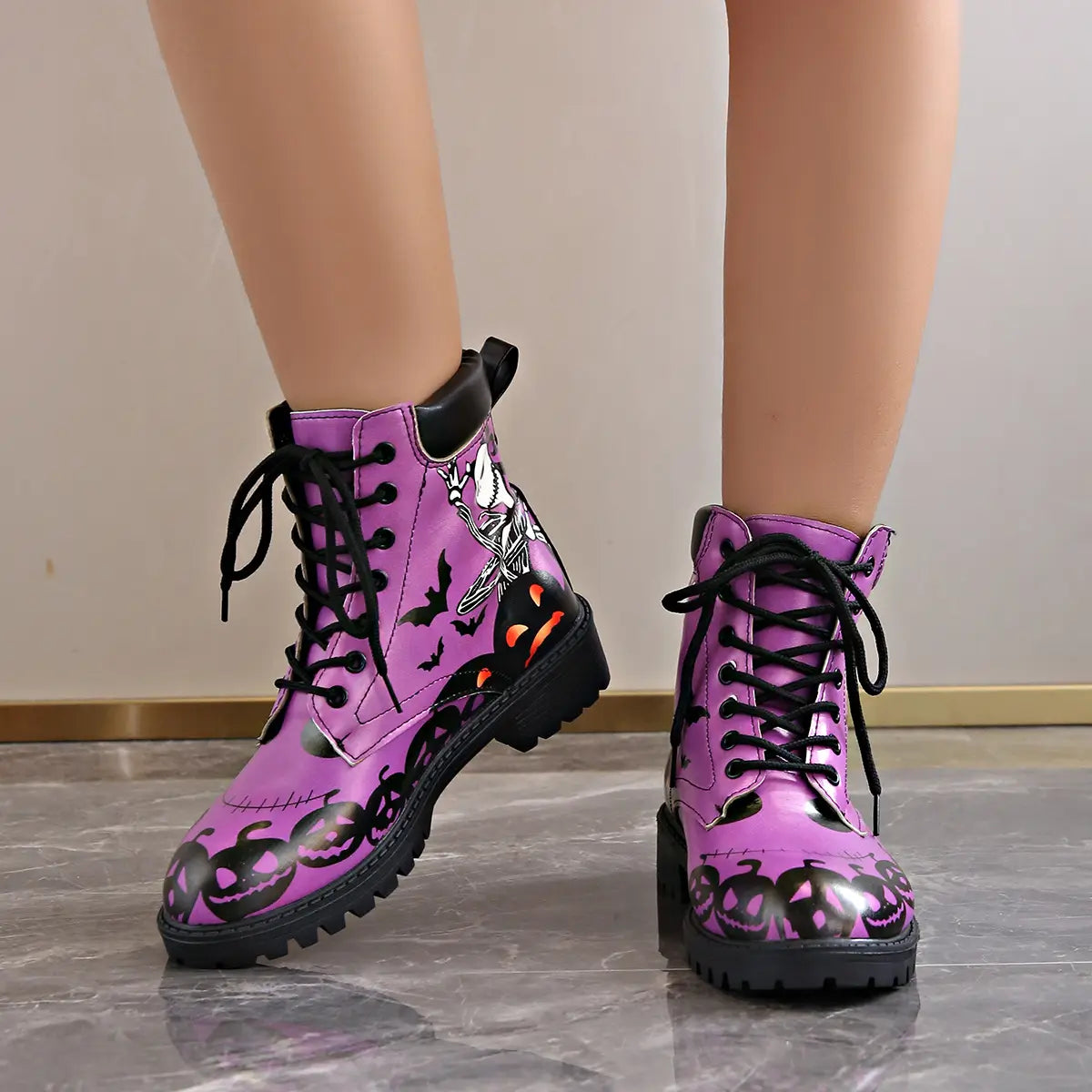 Printed short boots for women