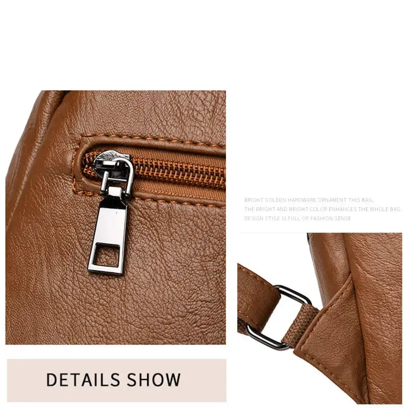 Pu Leather Vintage Ladies Backpack
