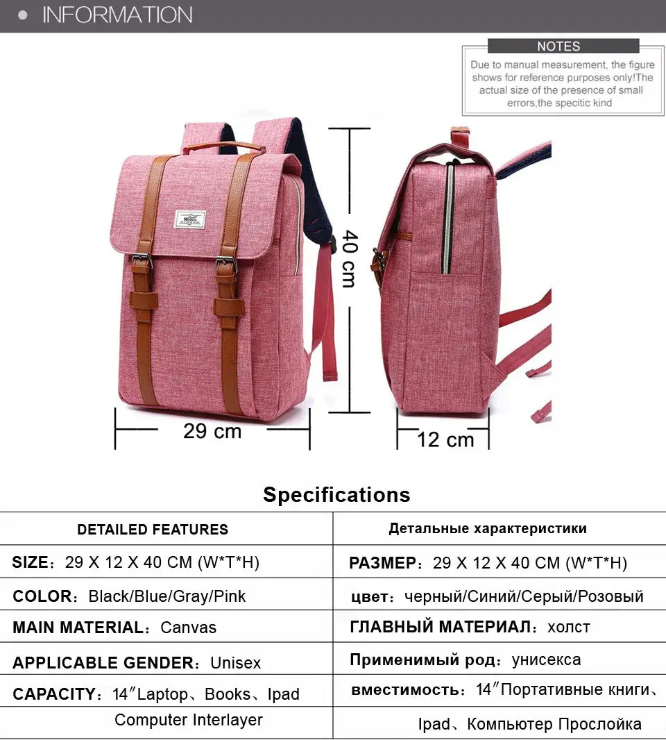 Men Women Canvas Backpacks