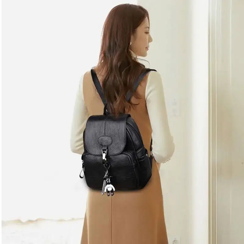 Pu Leather Vintage Ladies Backpack