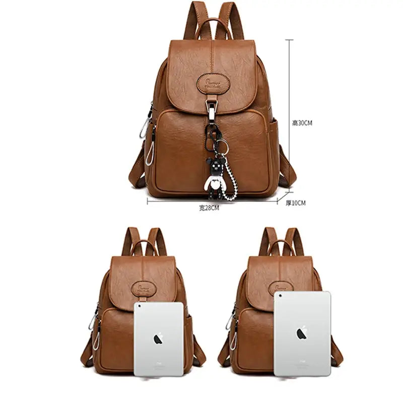 Pu Leather Vintage Ladies Backpack