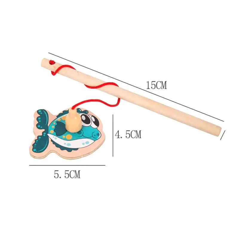Montessori Wooden Fishing Toys For Children Magnetic Marine Life Cognition Fish Games Parent-Child Interactive