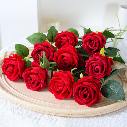 Single Flannel Rose Waterfall Flower Wall Home Wedding Decoration Valentine's Day Artificial Flower