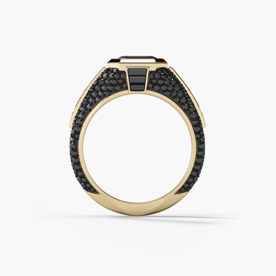 Men’s Simple Alloy Inlaid Zircon Ring