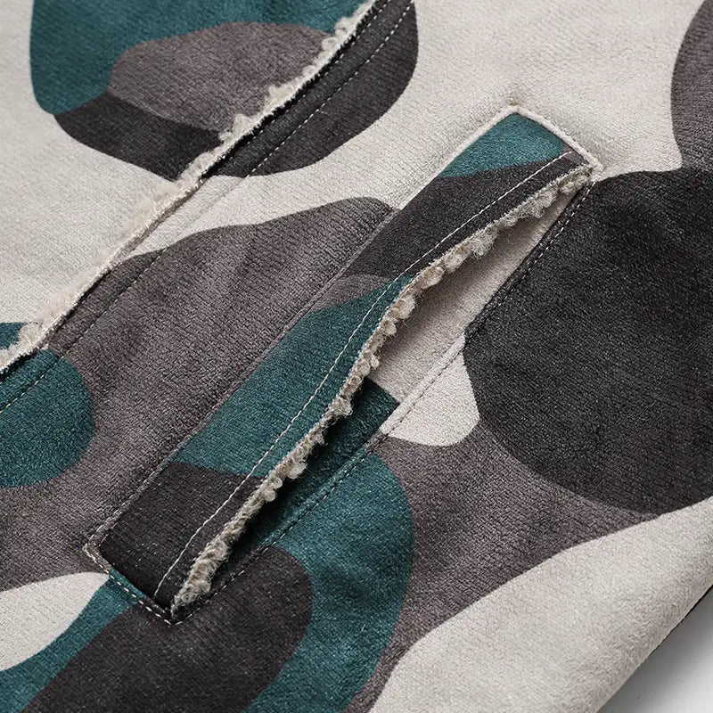 Winter New Camouflage Fleece Lapel Cotton Coat For Men