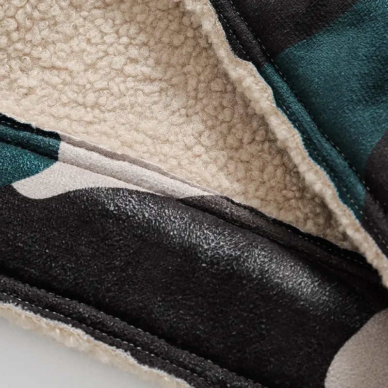 Winter New Camouflage Fleece Lapel Cotton Coat For Men