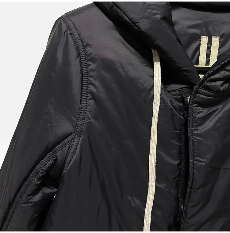 Long Lace Up Hoodie With Cotton Thick Trench Coat For Men And Women
