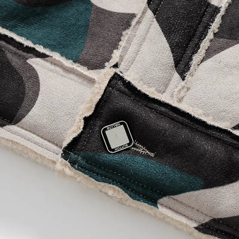 Winter New Camouflage Fleece Lapel Cotton Coat For Men