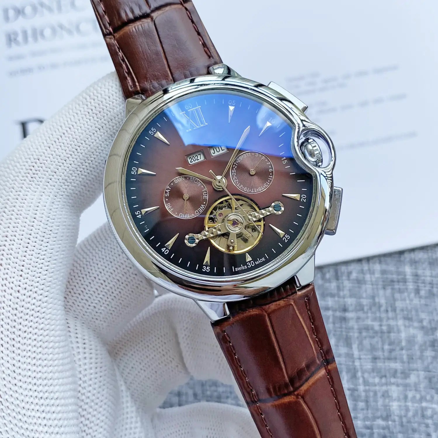 Men’s Business Big Flywheel Automatic Mechanical Watch