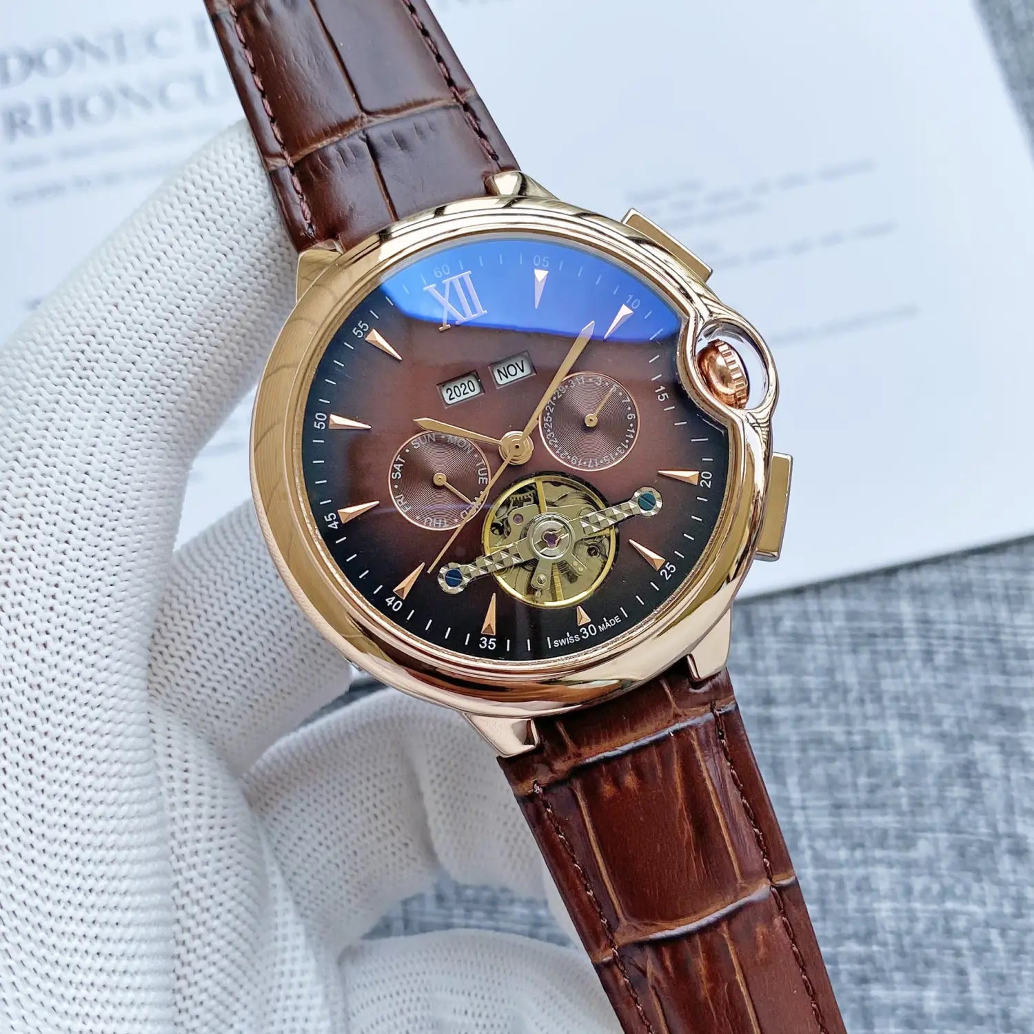 Men’s Business Big Flywheel Automatic Mechanical Watch