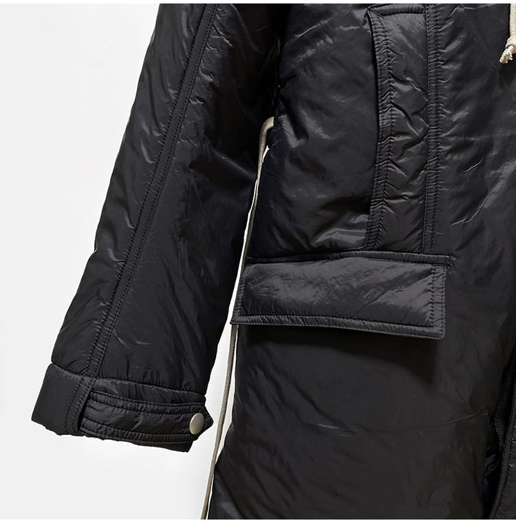 Long Lace Up Hoodie With Cotton Thick Trench Coat For Men And Women