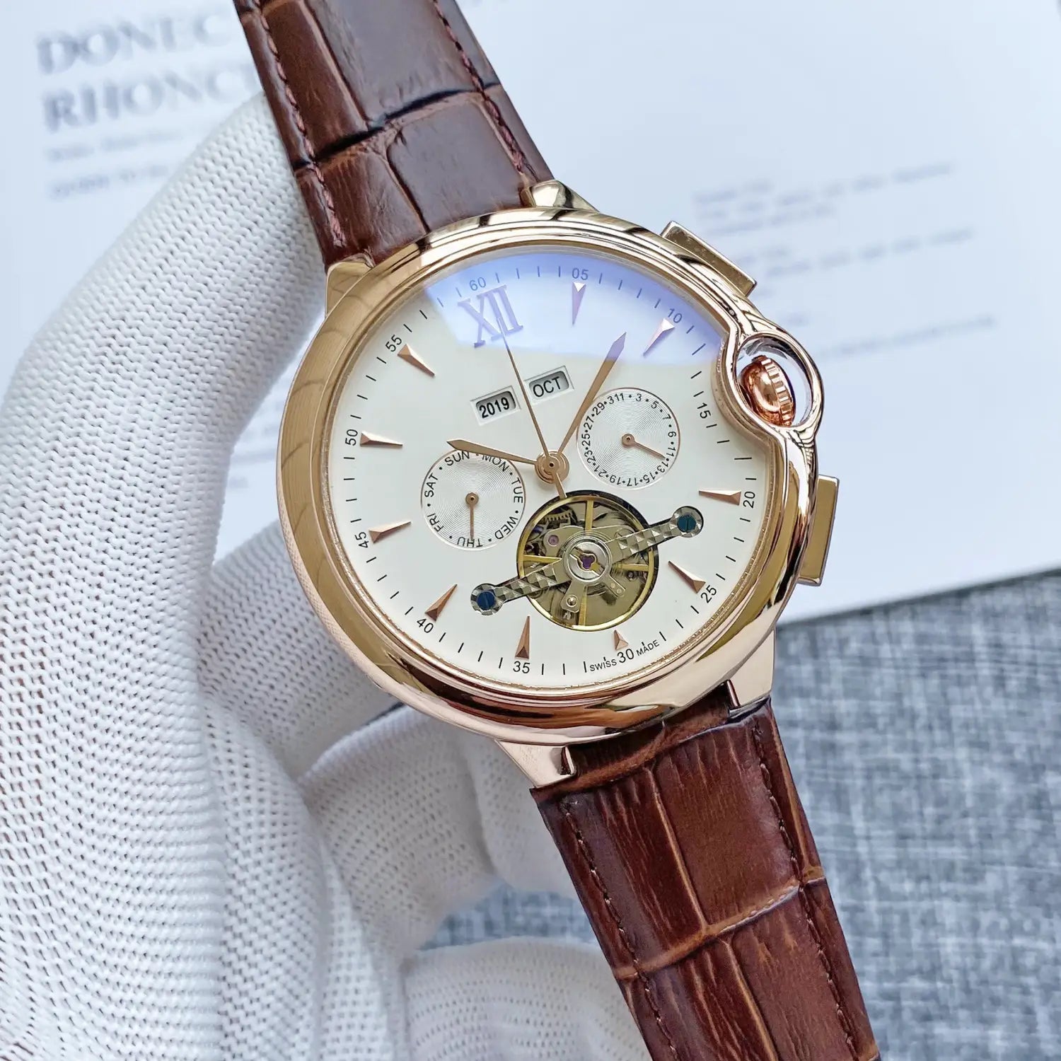 Men’s Business Big Flywheel Automatic Mechanical Watch