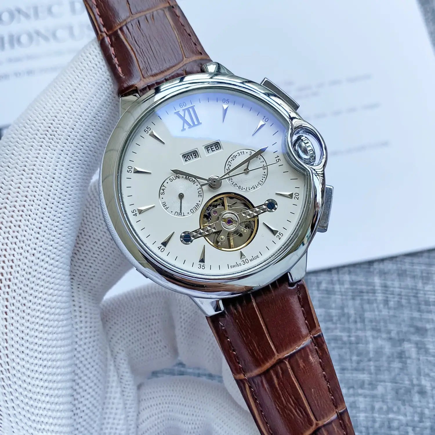 Men’s Business Big Flywheel Automatic Mechanical Watch