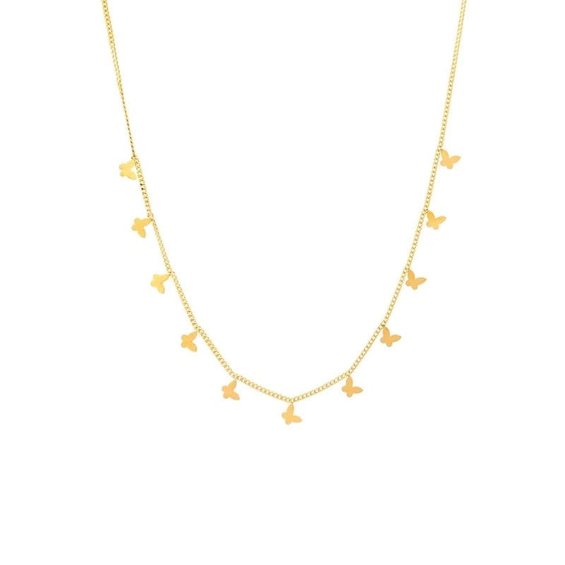 Multiple Small Butterfly Necklaces For Women