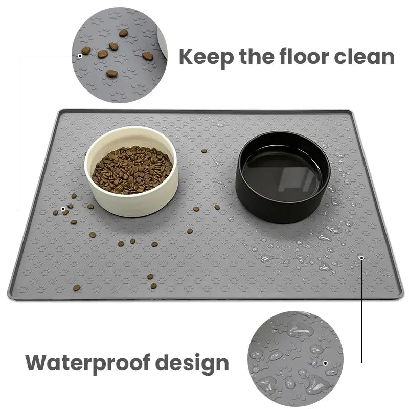 Pet Placemat Dog Food bowl Mat Cat Feed Mat Cat Dog Drinking Feeding Placemat Silicone Waterproof Pet Bowl Pad Feeder