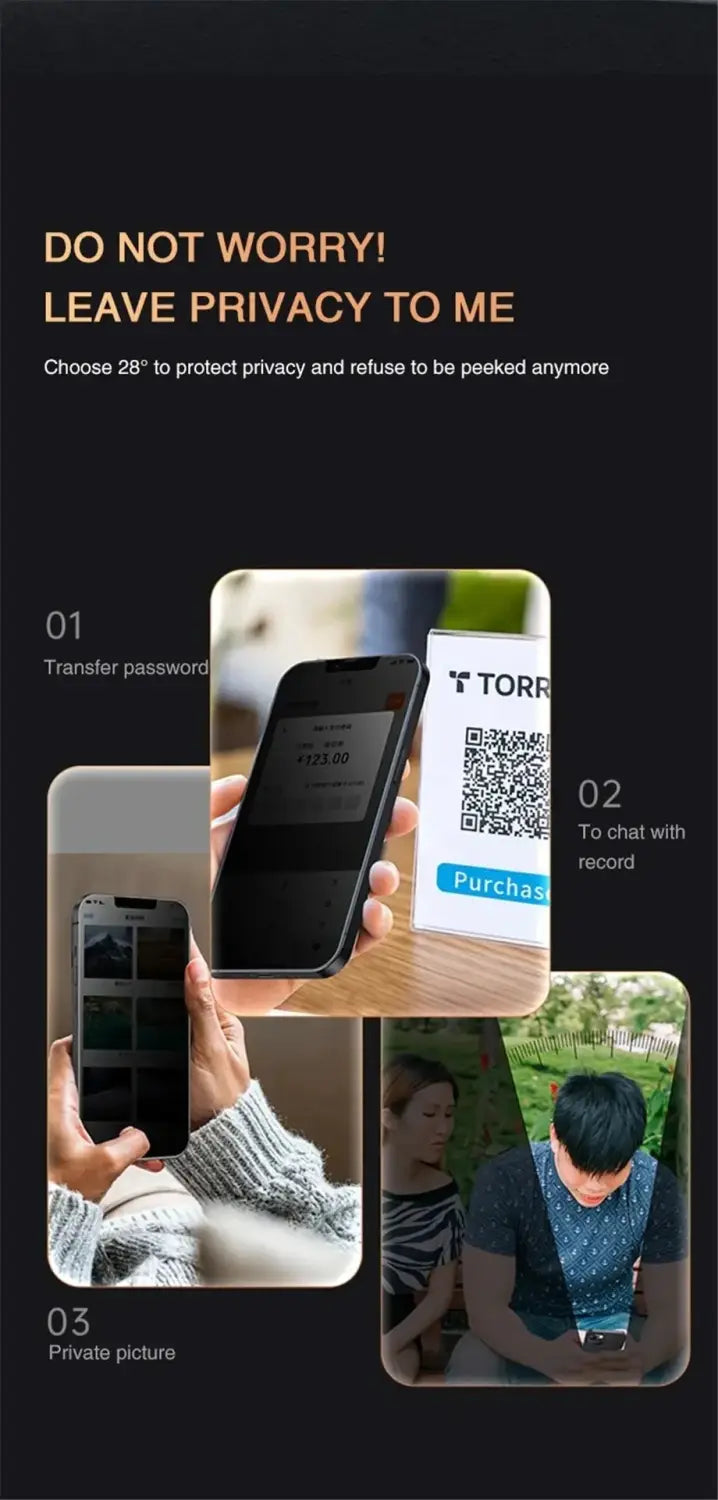 Anti-Spy Glass For iPhone 15 14 13 Pro Max Privacy Screen Protectors & Camera Protection Film For iPhone15 12 11 Pro