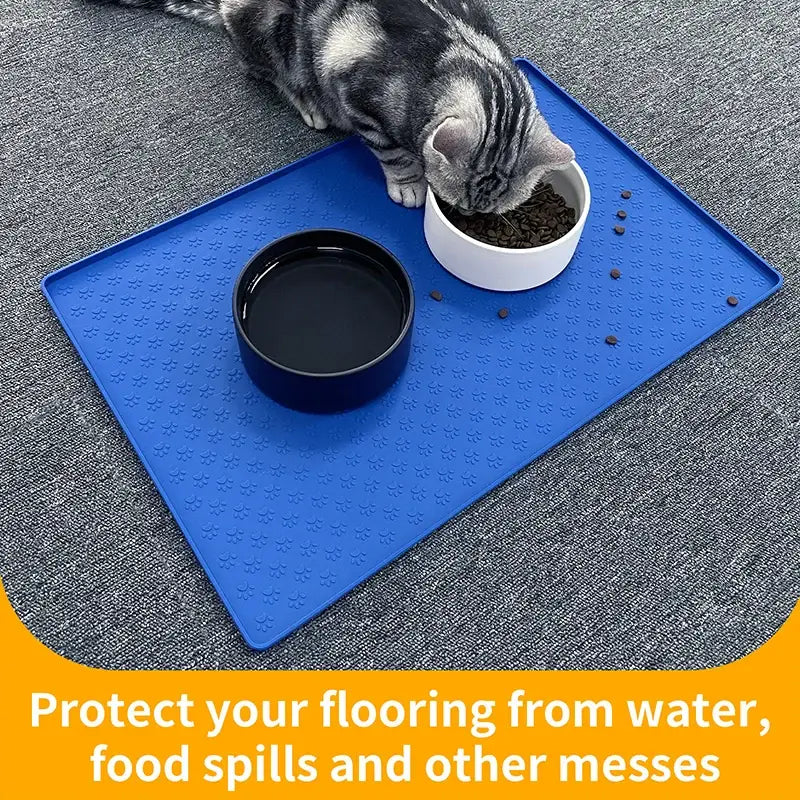 Pet Placemat Dog Food bowl Mat Cat Feed Mat Cat Dog Drinking Feeding Placemat Silicone Waterproof Pet Bowl Pad Feeder
