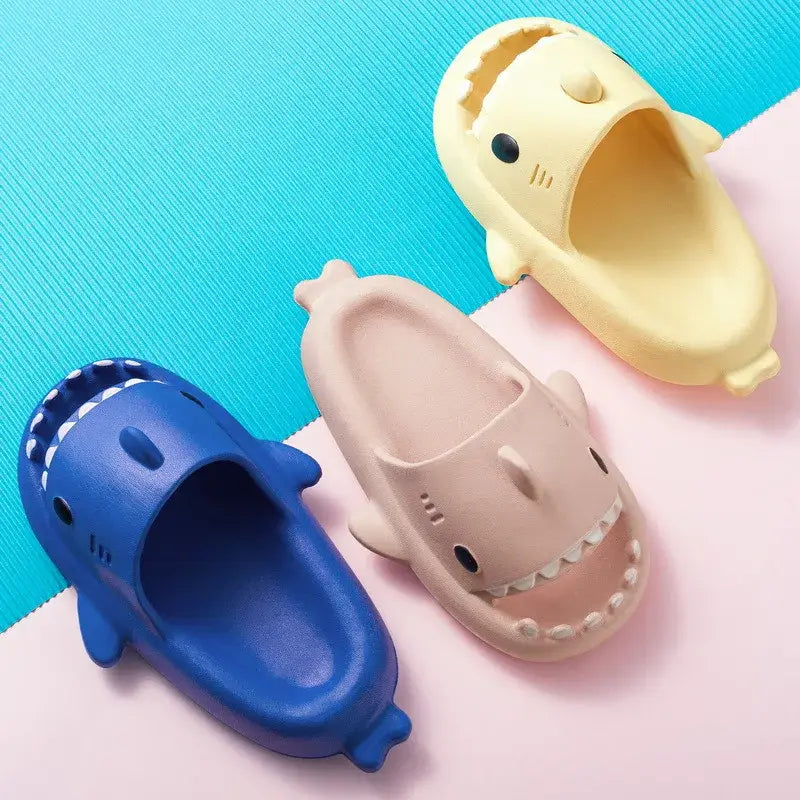 Cute Children Shark Slippers For Kids Anti-Skid Slides Indoor Household Bathroom Color Summer Soft Eva Funny Cartoon