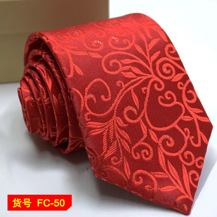 67 Styles Men’s Ties Solid Color Stripe Flower Floral 8cm Jacquard Necktie Accessories Daily Wear Cravat Wedding Party
