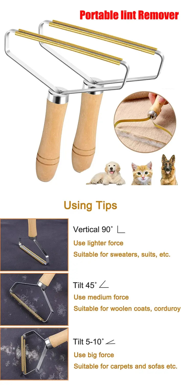 Portable Lint Remover Pet Hair Remover Brush Carpet Wool Coat Clothes Lint Pellet Manual Shaver Removal Scraper
