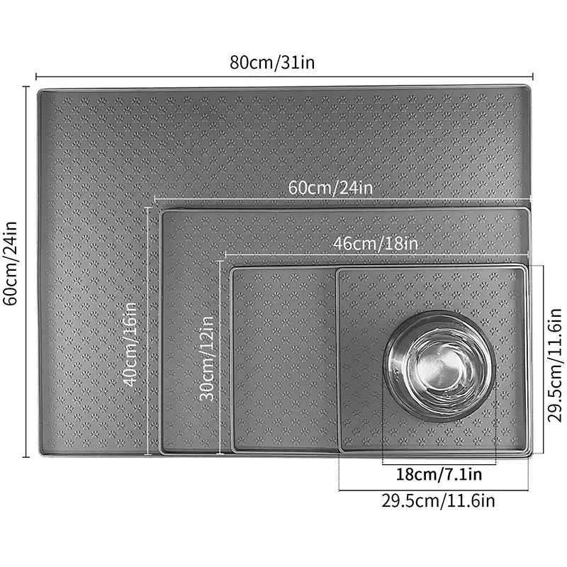 Pet Placemat Dog Food bowl Mat Cat Feed Mat Cat Dog Drinking Feeding Placemat Silicone Waterproof Pet Bowl Pad Feeder