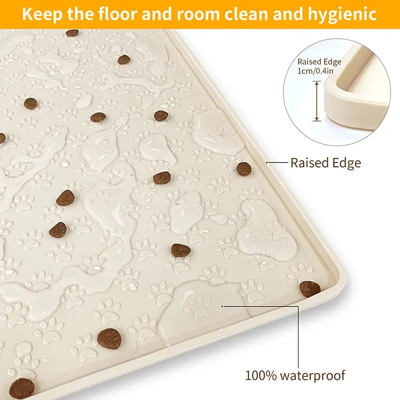 Pet Placemat Dog Food bowl Mat Cat Feed Mat Cat Dog Drinking Feeding Placemat Silicone Waterproof Pet Bowl Pad Feeder