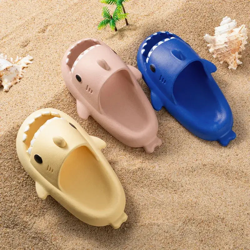 Cute Children Shark Slippers For Kids Anti-Skid Slides Indoor Household Bathroom Color Summer Soft Eva Funny Cartoon