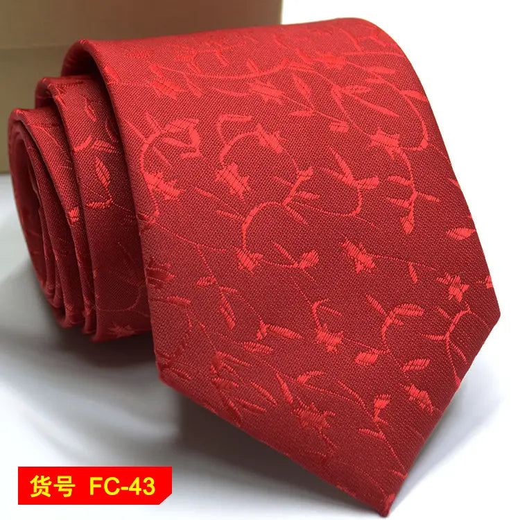 67 Styles Men’s Ties Solid Color Stripe Flower Floral 8cm Jacquard Necktie Accessories Daily Wear Cravat Wedding Party