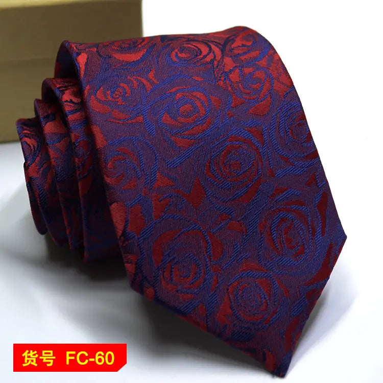 67 Styles Men’s Ties Solid Color Stripe Flower Floral 8cm Jacquard Necktie Accessories Daily Wear Cravat Wedding Party