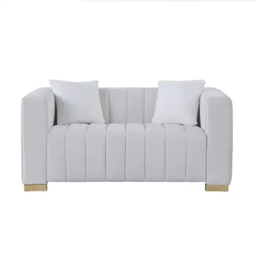 A Modern Channel Sofa Take On A Traditional Chesterfield,Grey Color,loveseater - 5