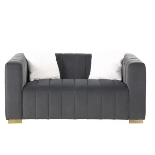 A Modern Channel Sofa Take On A Traditional Chesterfield,Grey Color,loveseater - 5