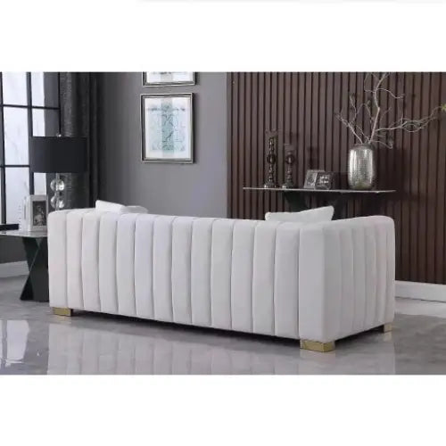A Modern Channel Sofa Take On A Traditional Chesterfield,Grey Color,loveseater - 5