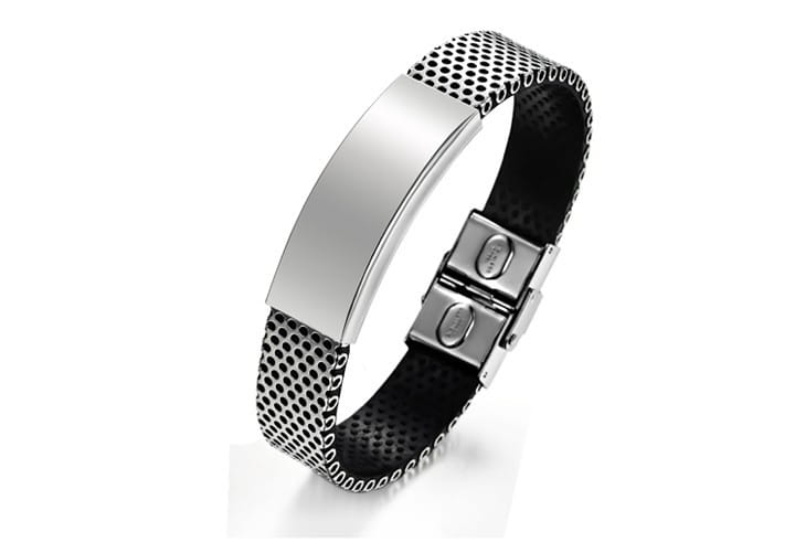 Men’s titanium leather bracelet