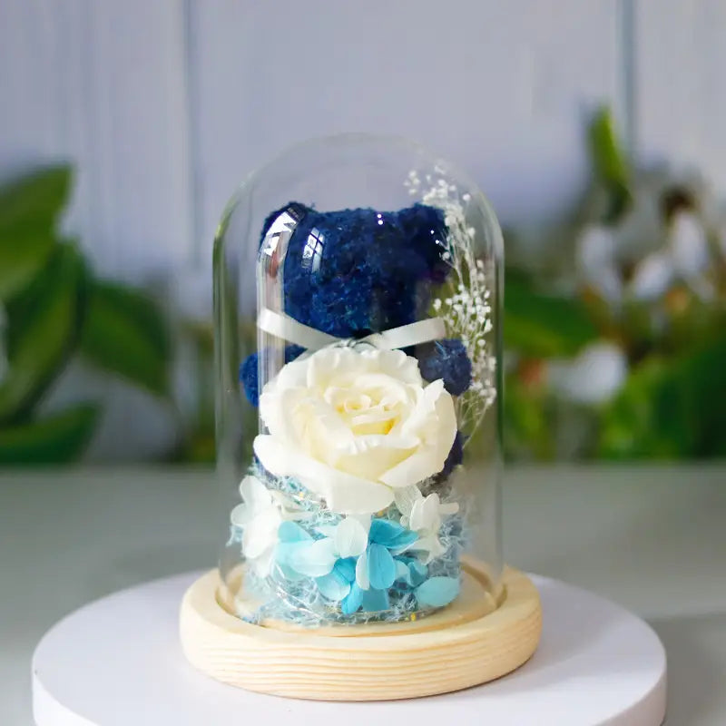 Little Bear Glass Cover Ornaments Christmas Valentine’s Day Gift Home Decor