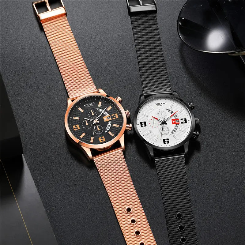 Fashion Three-eye Digital Men’s Watch With Calendar