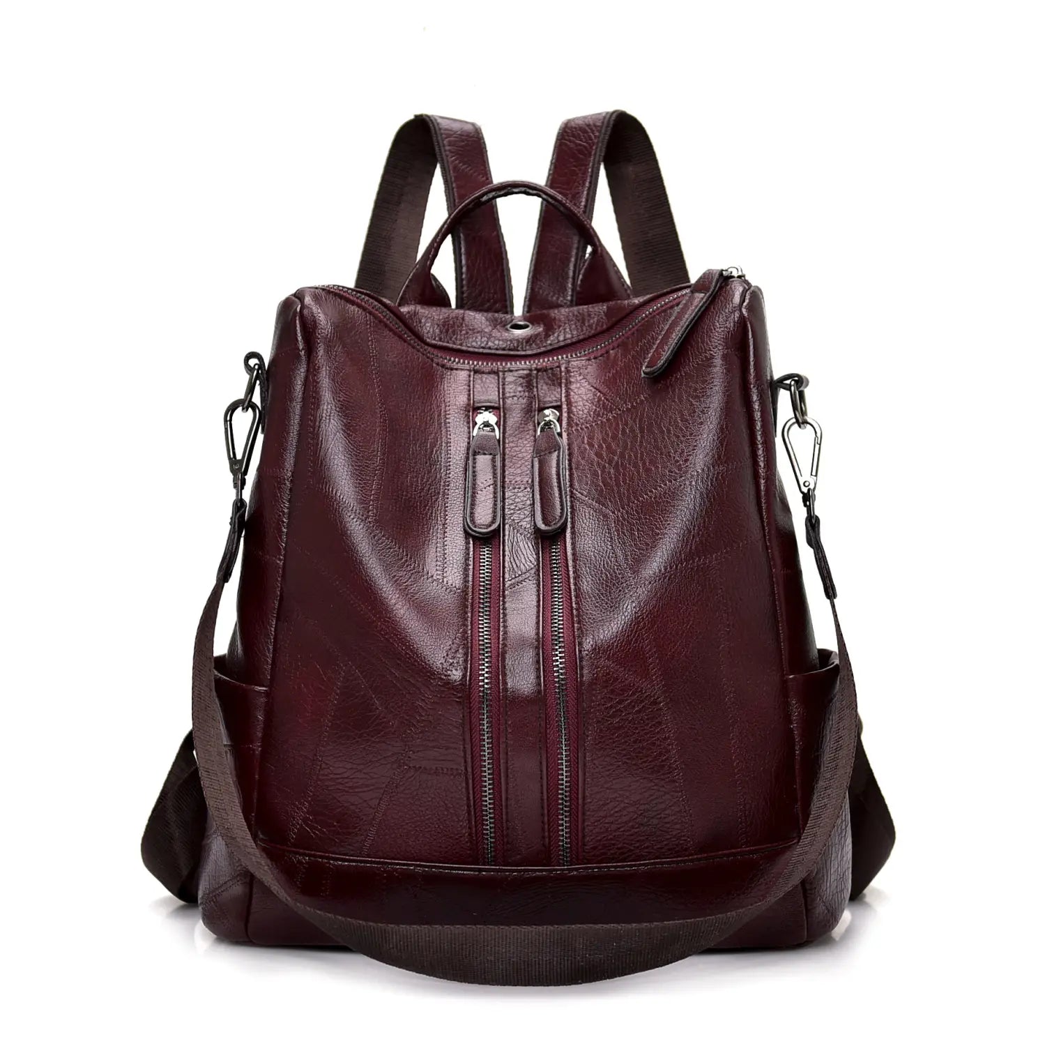 PU Stitching Leather Backpack