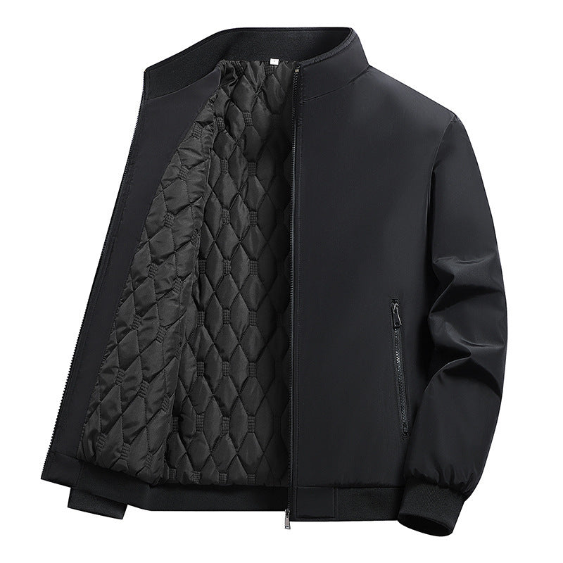New Middle-aged And Elderly Jacket Men's Coat Cotton Padded Warm Stand Collar Top Clothes Casual Cotton-padded Clothes
