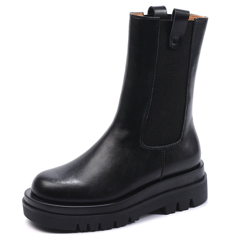 Trendy elastic women’s shoes slim leather ladies Martin boots