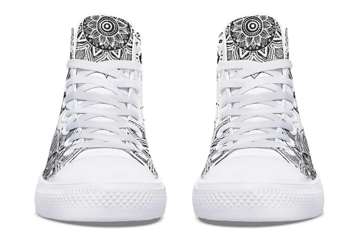 Printed Couple High Top Canvas Shoes
