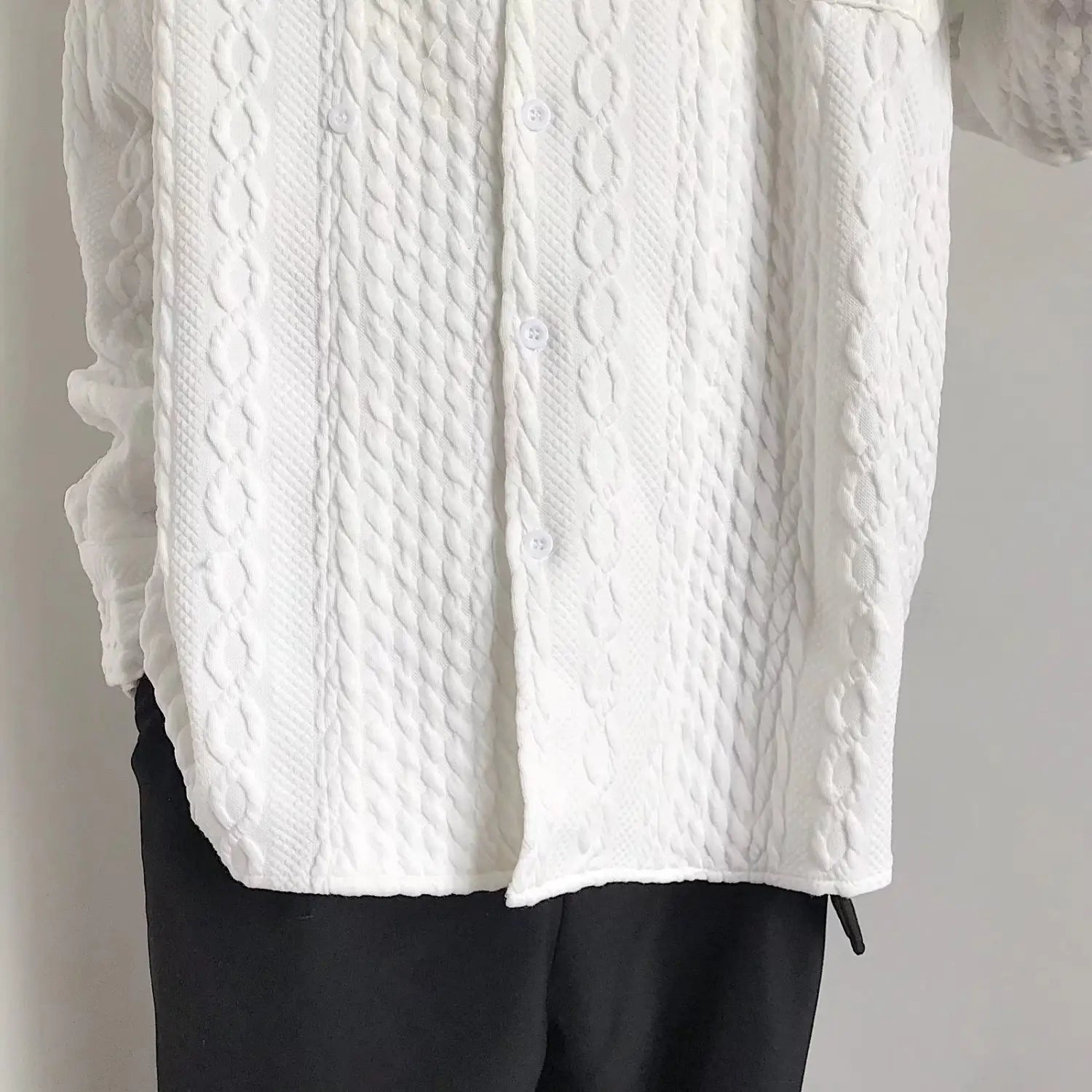 Japanese Hemp Pattern Shirt Men’s Long Sleeve Autumn And Winter Leisure Coat