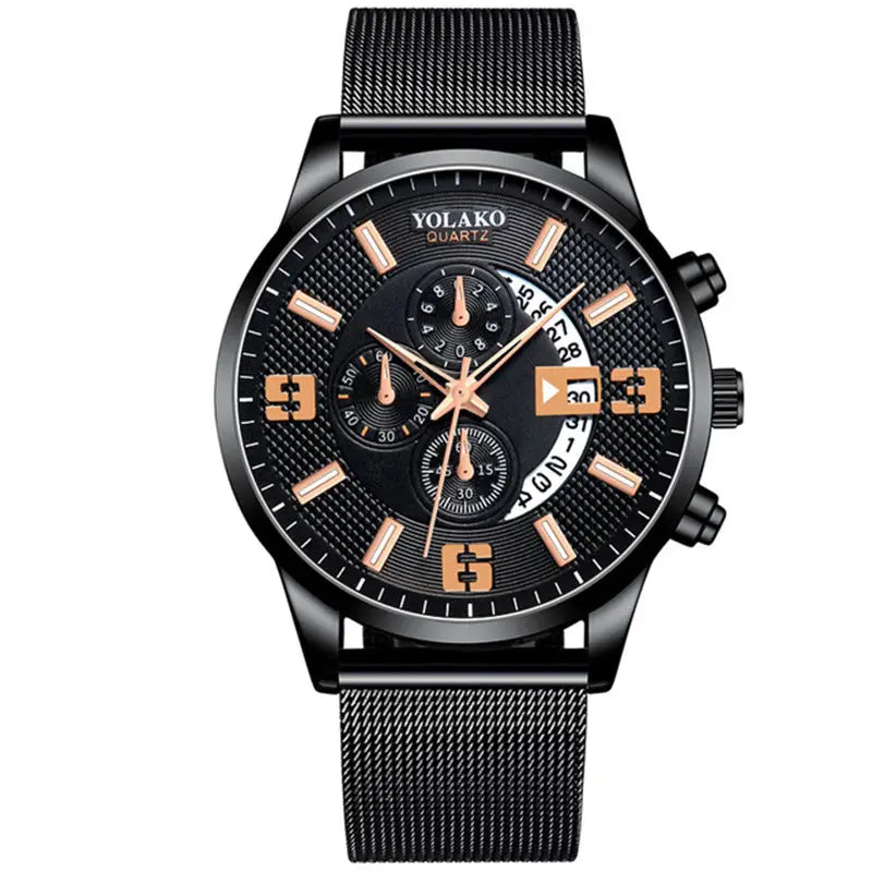 Fashion Three-eye Digital Men’s Watch With Calendar