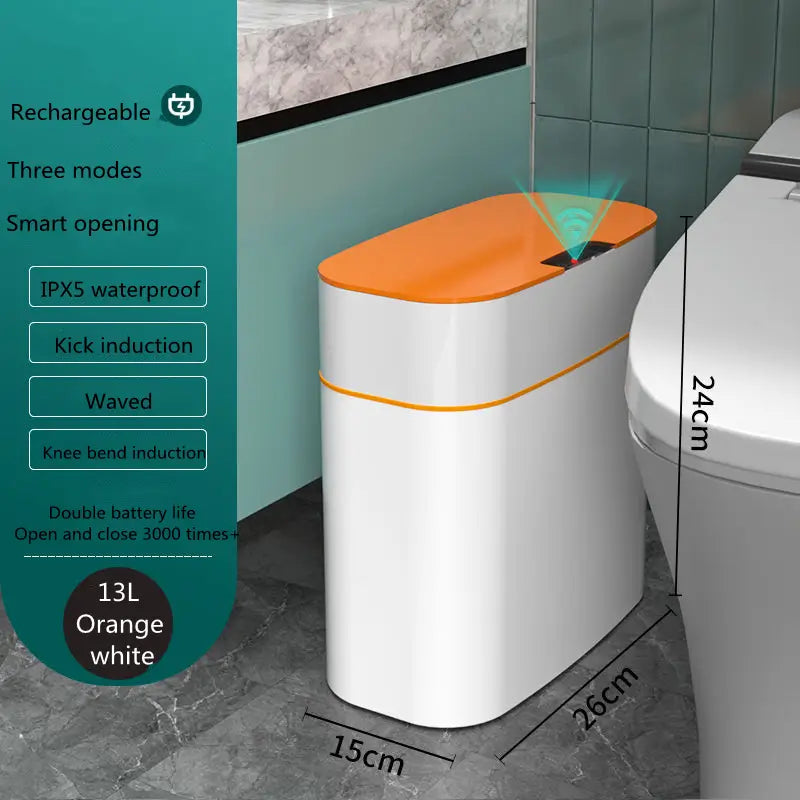 Smart Trash Can With Lid For Bedroom And Living Room Kitchen Storage Box Trash Can Induction Small Car Box Automatic