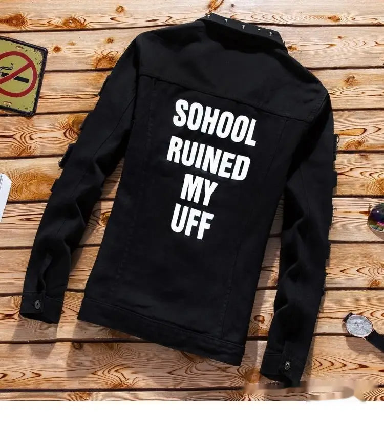 Men’s Denim Coat With Long Pants Suit