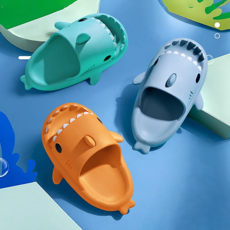 Cute Children Shark Slippers For Kids Anti-Skid Slides Indoor Household Bathroom Color Summer Soft Eva Funny Cartoon