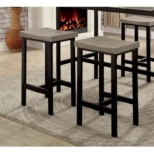 Table Set Two Tone Design Black Gray Dining Chairs