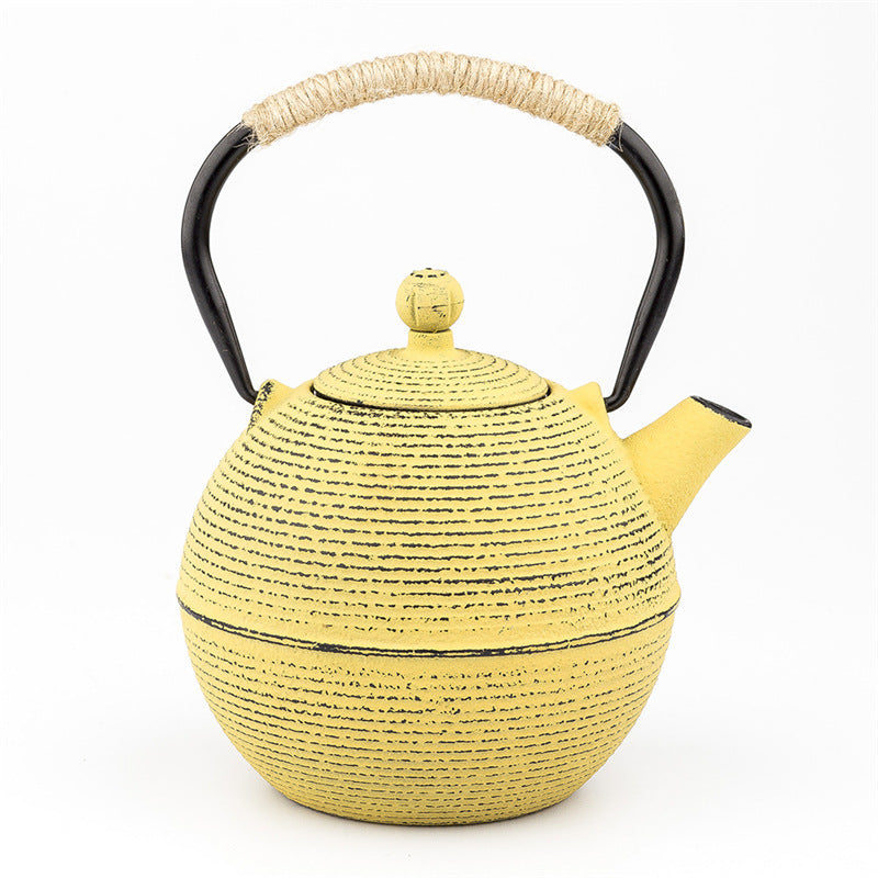 Red And Yellow Iron Kettle 680ml 0.7 Liter Iron Kettle Restaurant Hotel Fashion Tea Set
