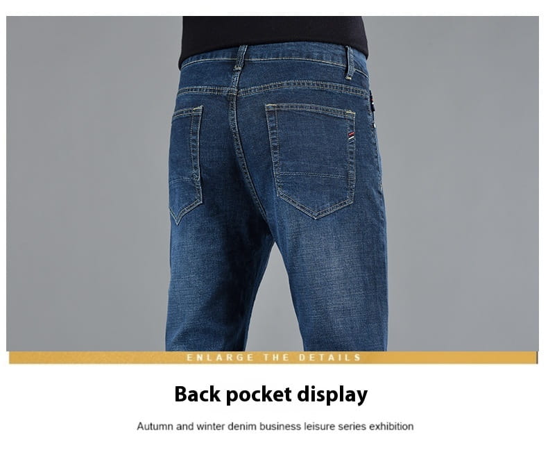 New Slim Fit Youth Casual Straight-leg Cotton Jeans Men